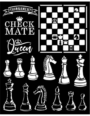 Stencil grueso 20x25 cm - Alice check mate