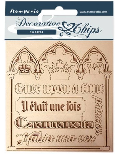 Decorative chips 14x14 cm - Sleeping Beauty frases