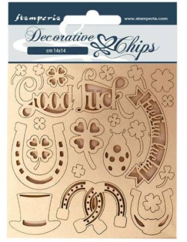 Decorative chips 14x14 cm - Good luck
