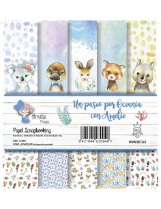 KIT DE PAPEL SCRAPBOOKING UN PASEO POR EL HIELO CON AMELIE (SET 6 PAPELES)  - Orita, S.A.