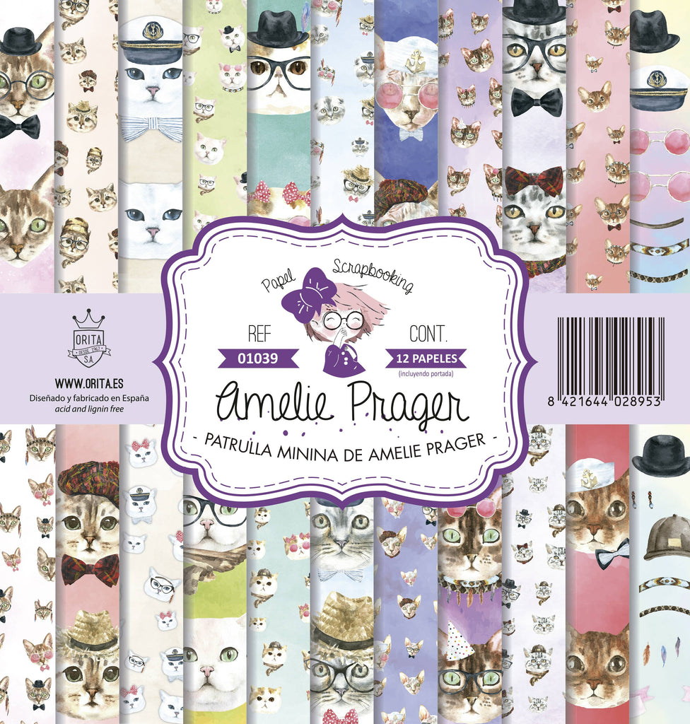 KIT DE PAPEL SCRAPBOOKING PATRULLA MININA DE AMELIE PRAGER (12 PAPELES)