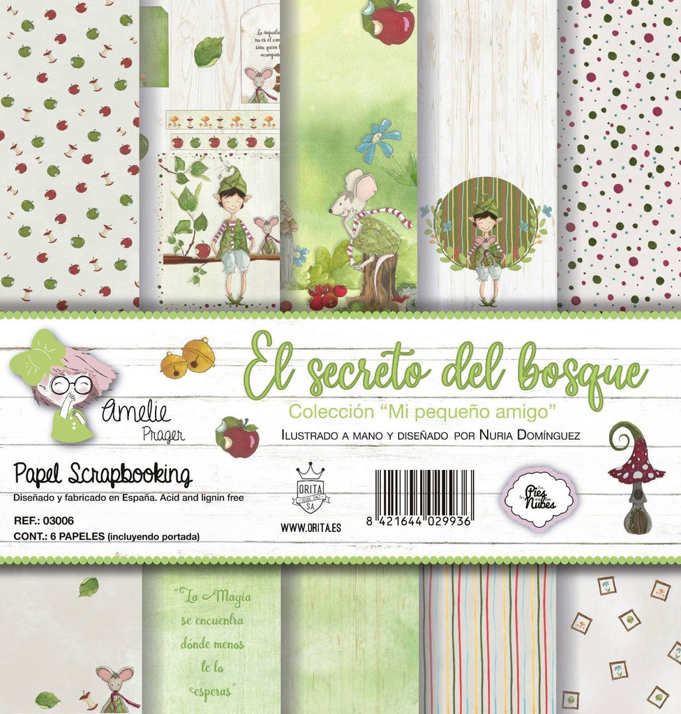 KIT DE PAPEL SCRAPBOOKING MI PEQUEÑO AMIGO (6 PAPELES)