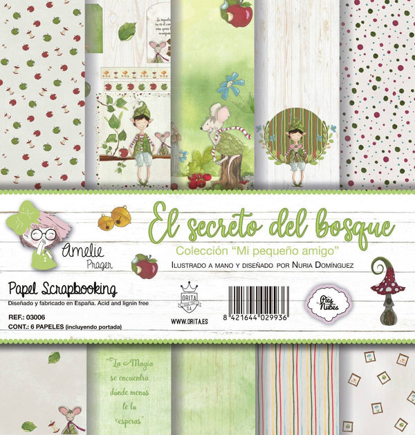 KIT DE PAPEL SCRAPBOOKING MI PEQUEÑO AMIGO (6 PAPELES)