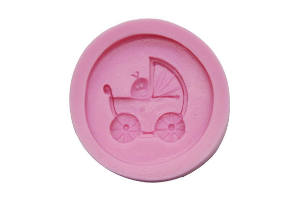 Molde silicona carrito con bebé 6cm