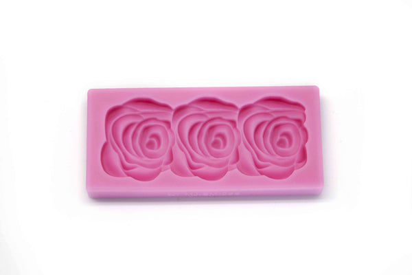 Molde silicona 3 rosas 11x5cm