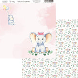 KIT DE PAPEL SCRAPBOOKING ELEFANTITOS AMOROSOS (SET 6 PAPELES)