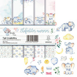 KIT DE PAPEL SCRAPBOOKING ELEFANTITOS AMOROSOS (SET 6 PAPELES)