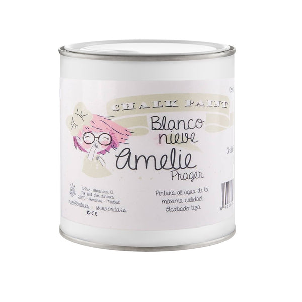 500ml Pintura Tiza Chalk Paint 01 Blanco Nieve Amelie Prager