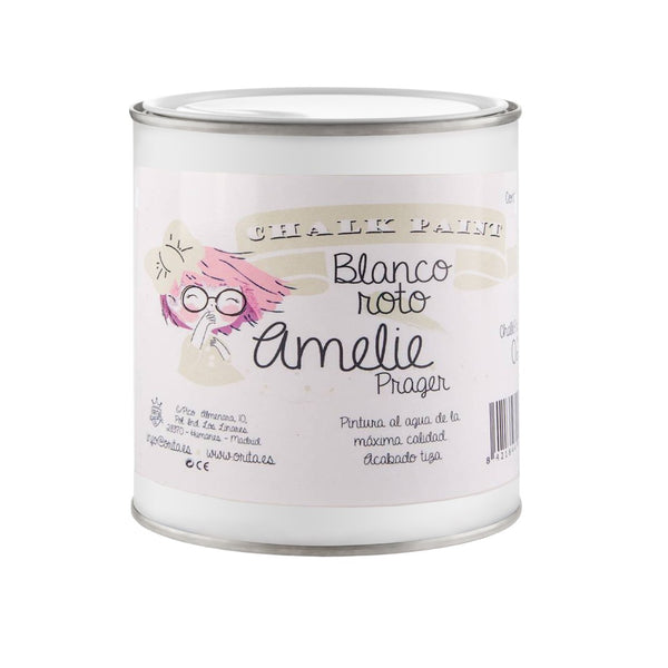 500ml Pintura Tiza Chalk Paint 02 Blanco Roto Amelie Prager