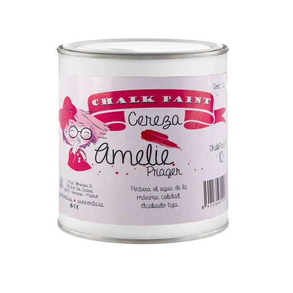 500ml Pintura Tiza Chalk Paint 10 Cereza Amelie Prager