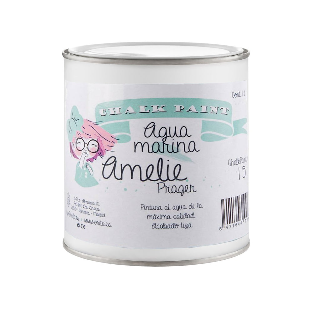 500ml Pintura Tiza Chalk Paint 15 Aguamarina Amelie Prager