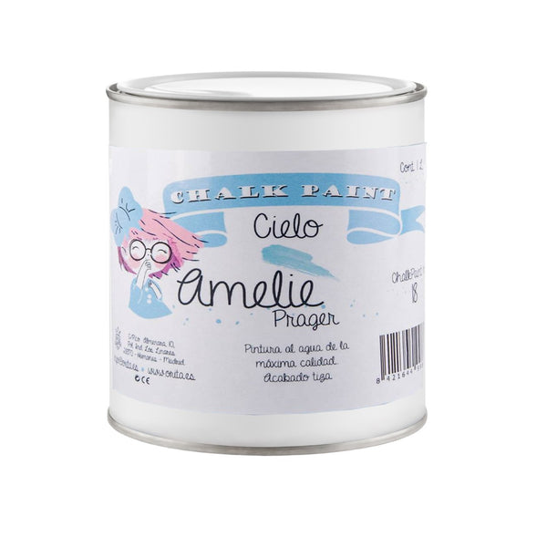 500ml Pintura Tiza Chalk Paint 18 Cielo Amelie Prager