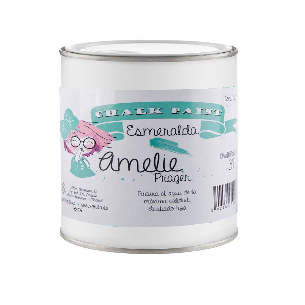 500ml Pintura Tiza Chalk Paint 37 Esmeralda Amelie Prager