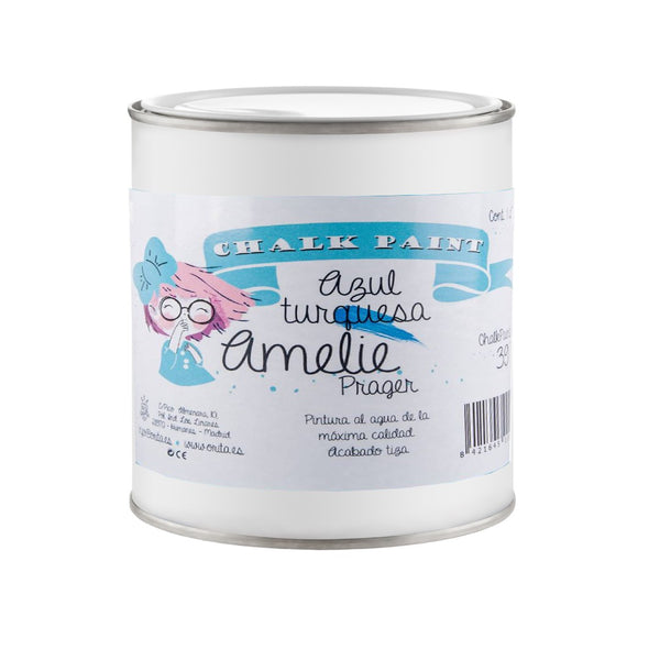 500ml Pintura Tiza Chalk Paint 39 Azul turquesa Amelie Prager