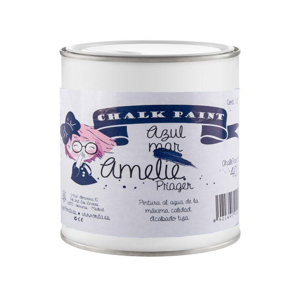 500ml Pintura Tiza Chalk Paint 40 Azul mar Amelie Prager