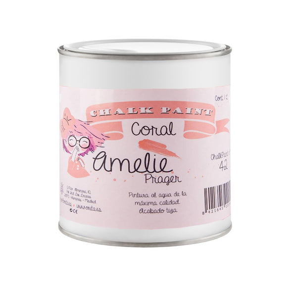 500ml Pintura Tiza Chalk Paint 42 Coral Amelie Prager