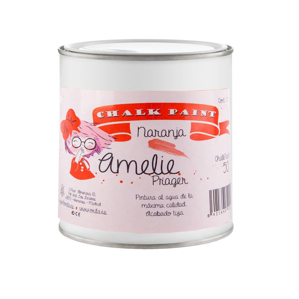 500ml Pintura Tiza Chalk Paint 50 Naranja Amelie Prager