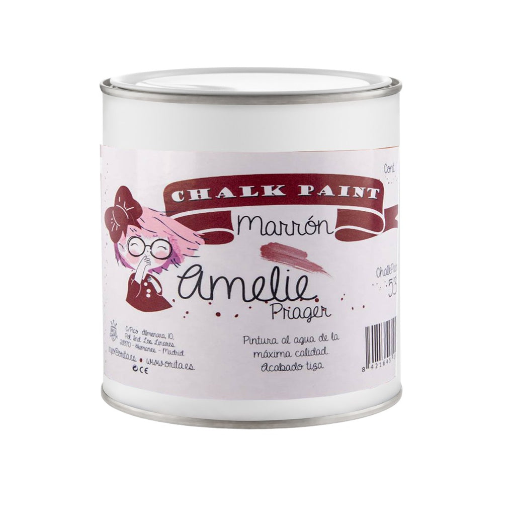 500ml Pintura Tiza Chalk Paint 53 Marrón Amelie Prager