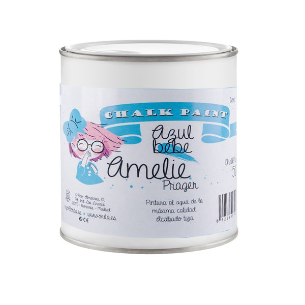 500ml Pintura Tiza Chalk Paint 56 Azul bebé Amelie Prager