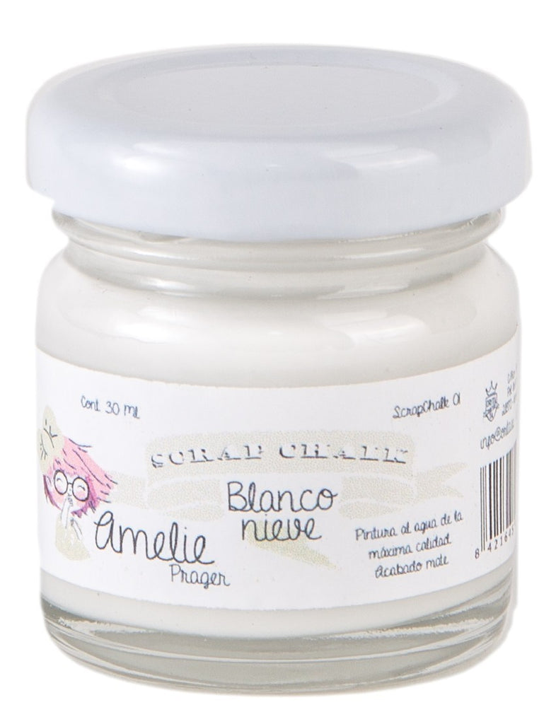 30ml Pintura Tiza Chalk Paint 01 Blanco Nieve Amelie Prager