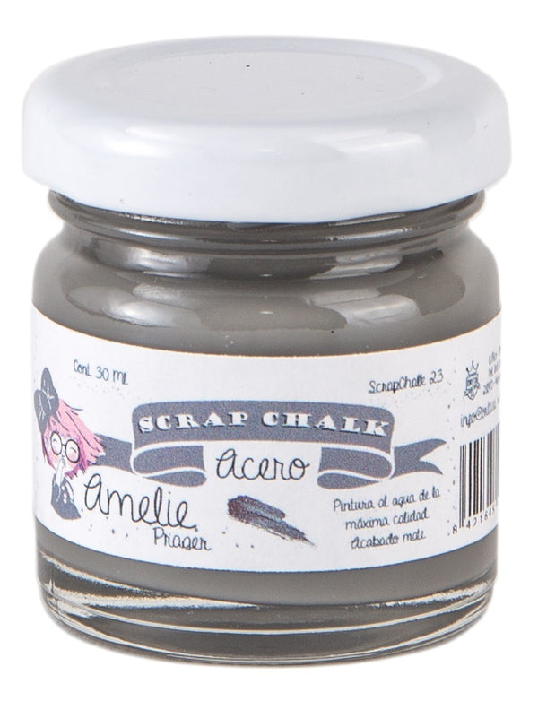 30ml Pintura Tiza Chalk Paint 23 Acero Amelie Prager