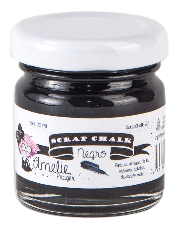 30ml Pintura Tiza Chalk Paint 25 Negro Amelie Prager