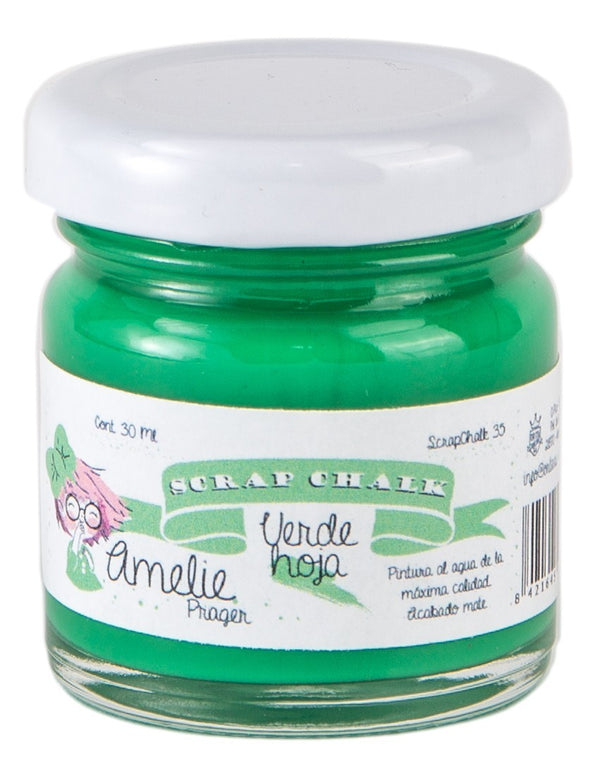 30ml Pintura Tiza Chalk Paint 35 Verde Hoja Amelie Prager