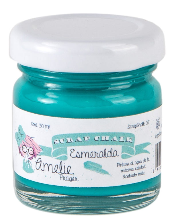 30ml Pintura Tiza Chalk Paint 37 Esmeralda Amelie Prager