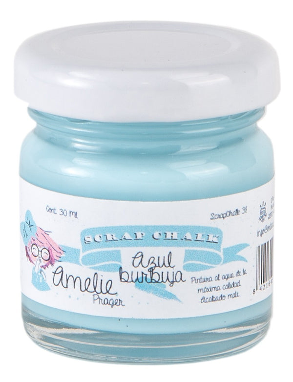 30ml Pintura Tiza Chalk Paint 38 Azul Burbuja Amelie Prager