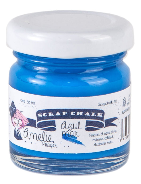 30ml Pintura Tiza Chalk Paint 40 Azul Mar Amelie Prager