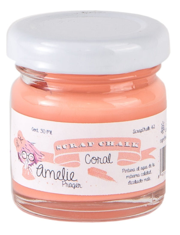 30ml Pintura Tiza Chalk Paint 42 Coral Amelie Prager