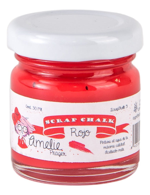 30ml Pintura Tiza Chalk Paint 51 rojo Amelie Prager