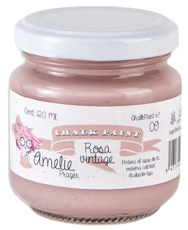 120ml Pintura Tiza Chalk Paint 09 Rosa vintage Amelie Prager