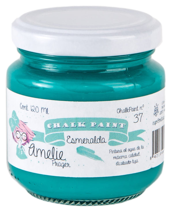 120ml Pintura Tiza Chalk Paint 37 Esmeralda Amelie Prager