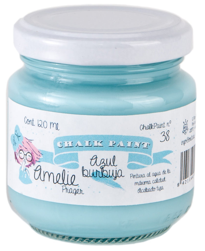 120ml Pintura Tiza Chalk Paint 38 Azul burbuja Amelie Prager