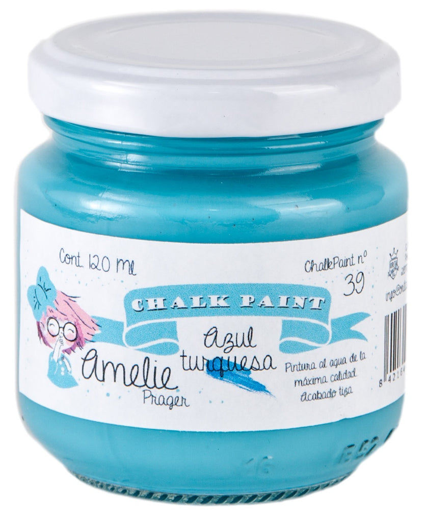 120ml Pintura Tiza Chalk Paint 39 Azul turquesa Amelie Prager