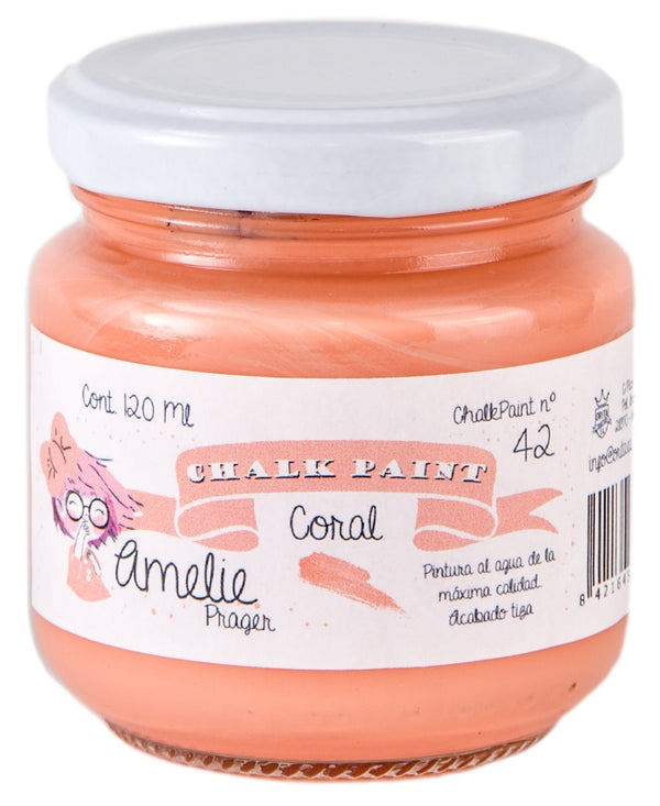 120ml Pintura Tiza Chalk Paint 42 Coral Amelie Prager