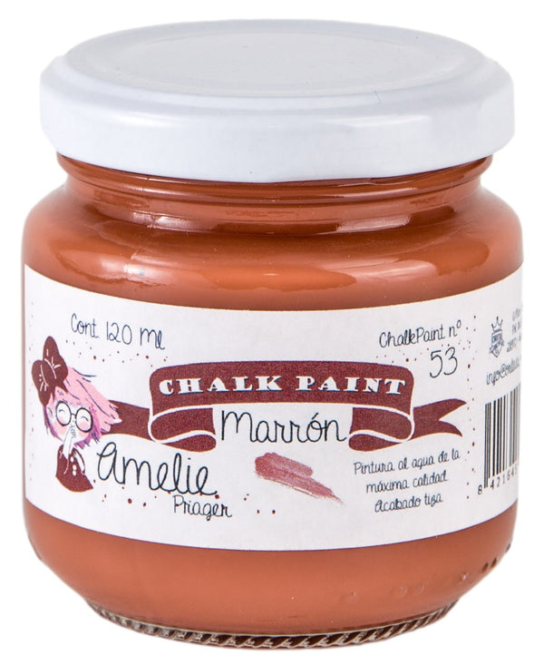 120ml Pintura Tiza Chalk Paint 53 Marrón Amelie Prager