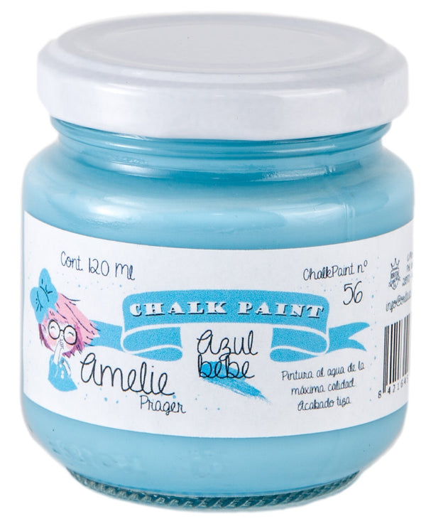 120ml Pintura Tiza Chalk Paint 56 Azul bebe Amelie Prager