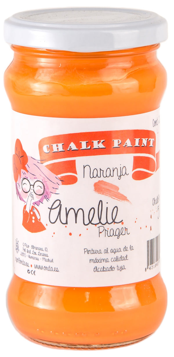 280ml Pintura Tiza Chalk Paint 50 Naranja Amelie Prager