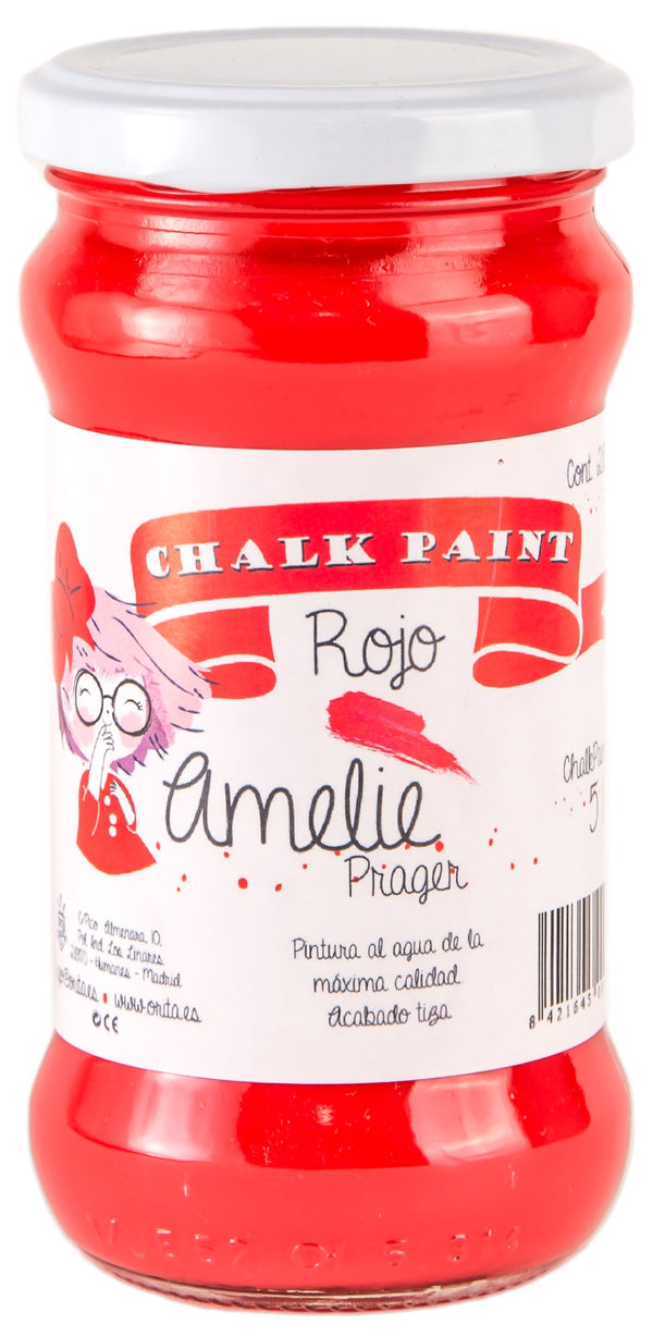 280ml Pintura Tiza Chalk Paint 51 Rojo Amelie Prager