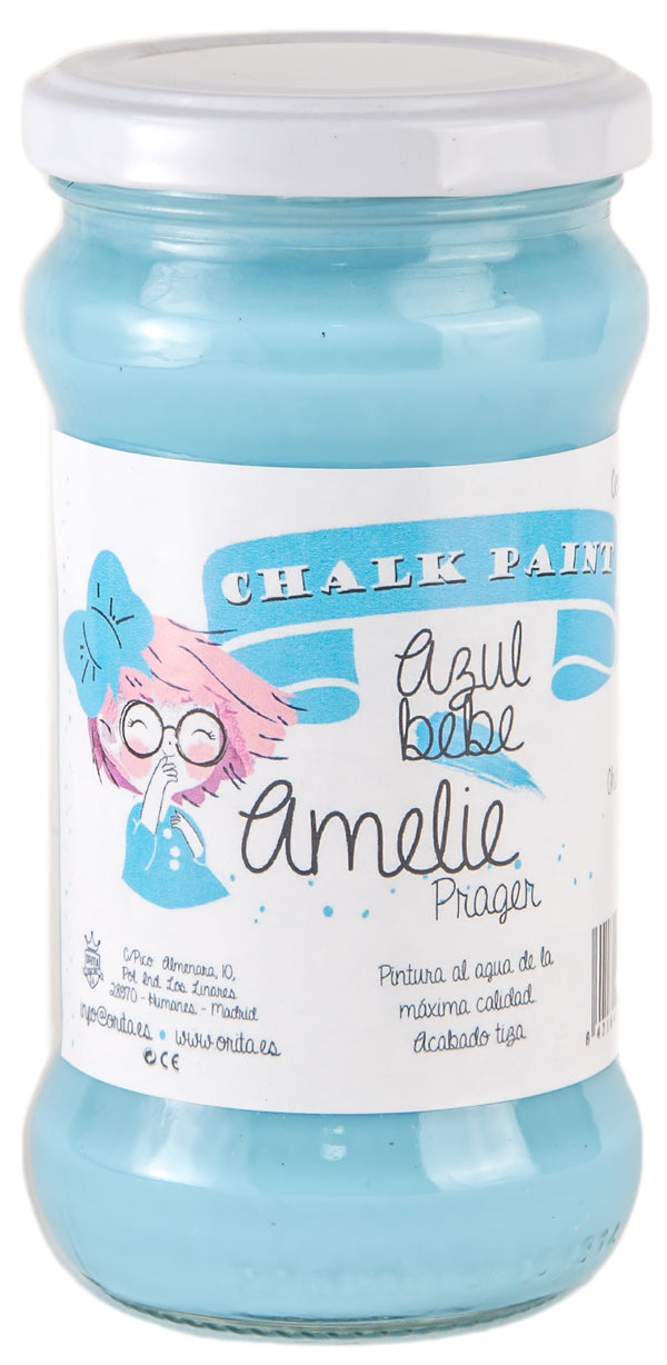 280ml Pintura Tiza Chalk Paint 56 Azul bebe Amelie Prager