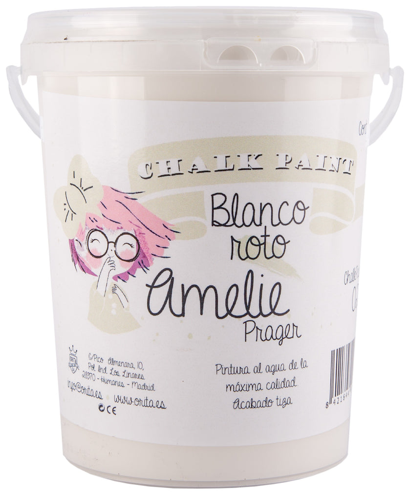 1 Litro Pintura Tiza Chalk Paint 02 Blanco Roto Amelie Prager