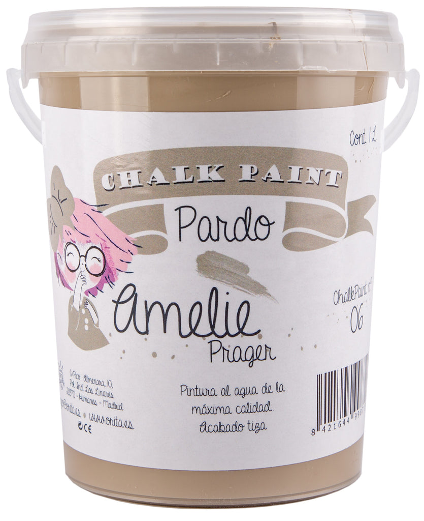 1 Litro Pintura Tiza Chalk Paint 06 Pardo Amelie Prager