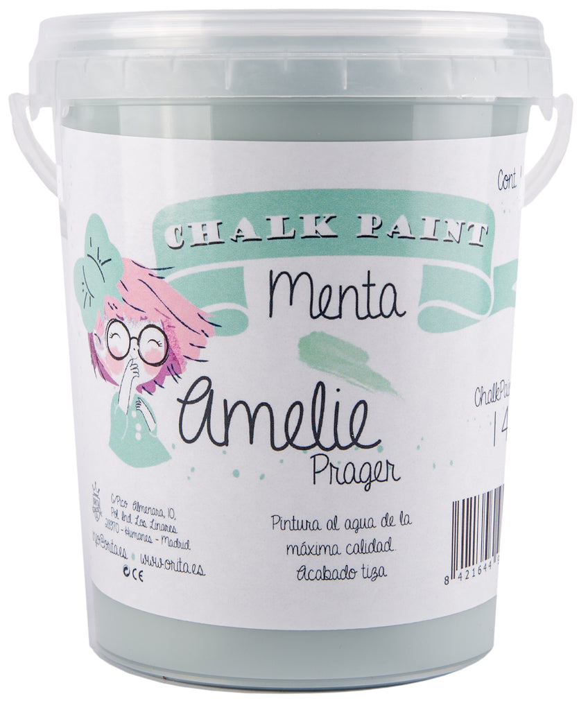 1 Litro Pintura Tiza Chalk Paint 14 Menta Amelie Prager