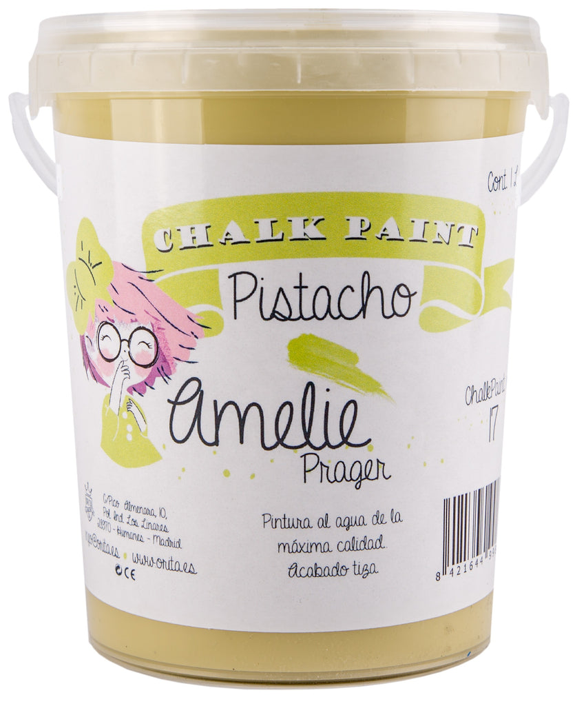 1 Litro Pintura Tiza Chalk Paint 17 Pistacho Amelie Prager