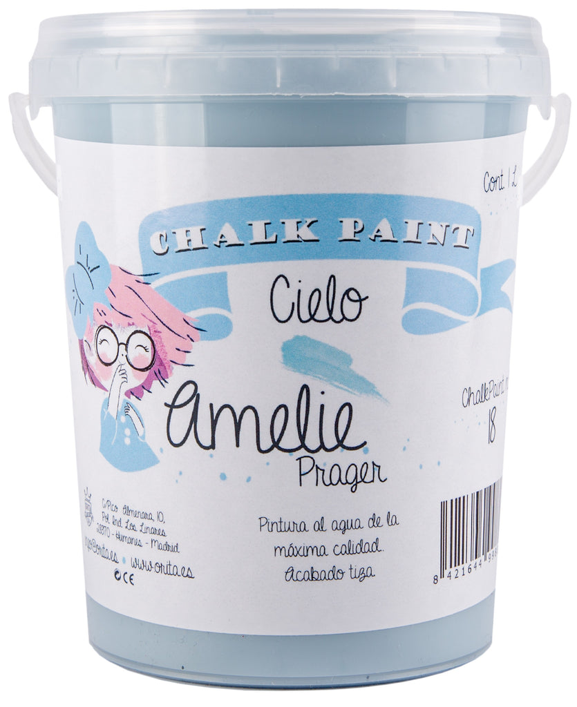 1 Litro Pintura Tiza Chalk Paint 18 Cielo Amelie Prager