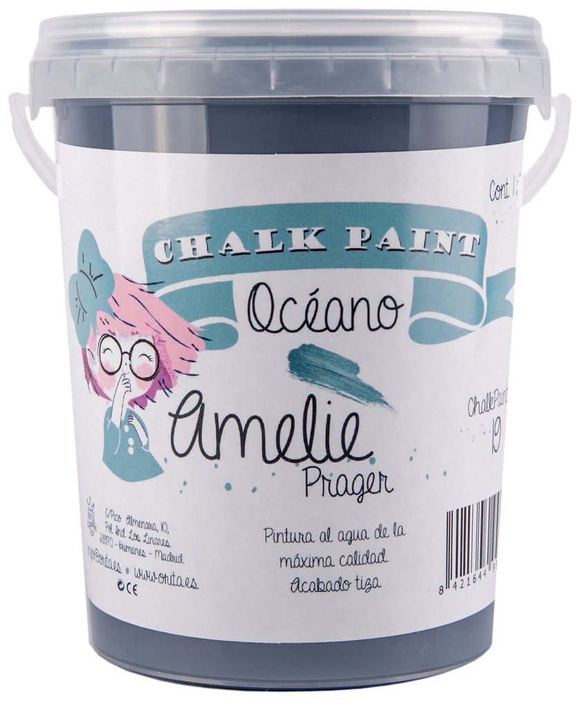 1 Litro Pintura Tiza Chalk Paint 19 Océano Amelie Prager