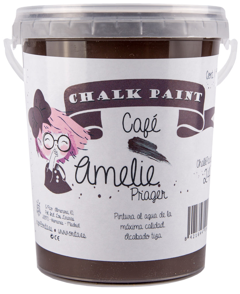 1 Litro Pintura Tiza Chalk Paint 24 Café Amelie Prager