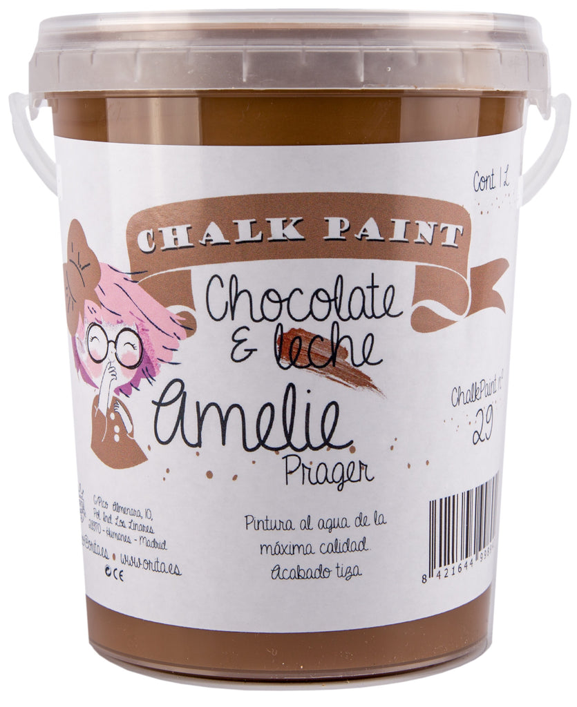 1 Litro Pintura Tiza Chalk Paint 29 Chocolate con leche Amelie Prager